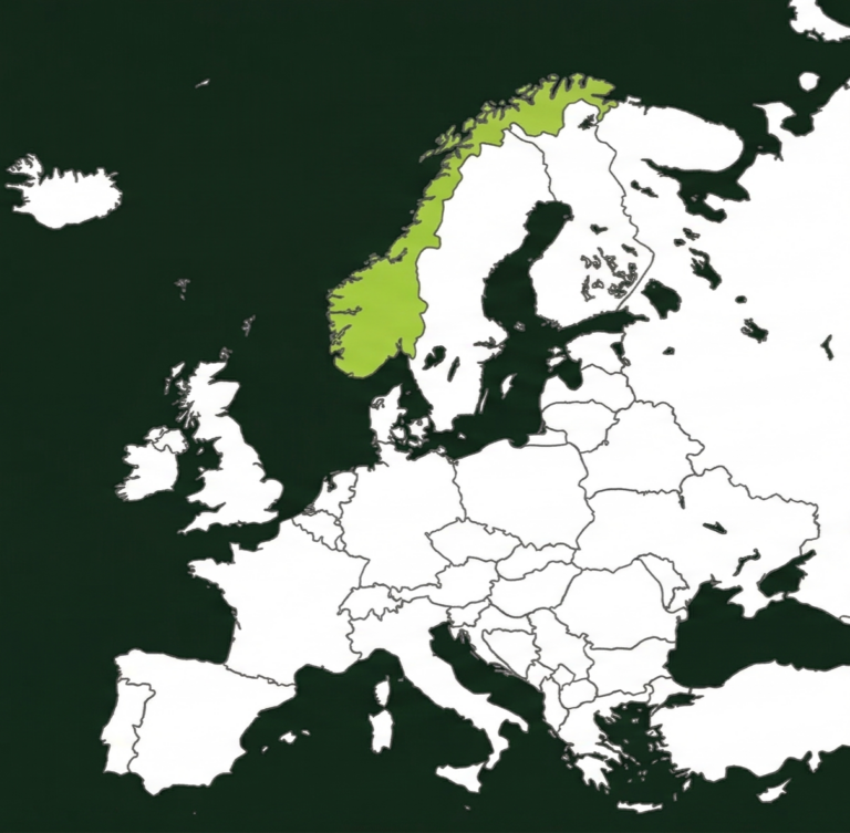 mapa norwegia