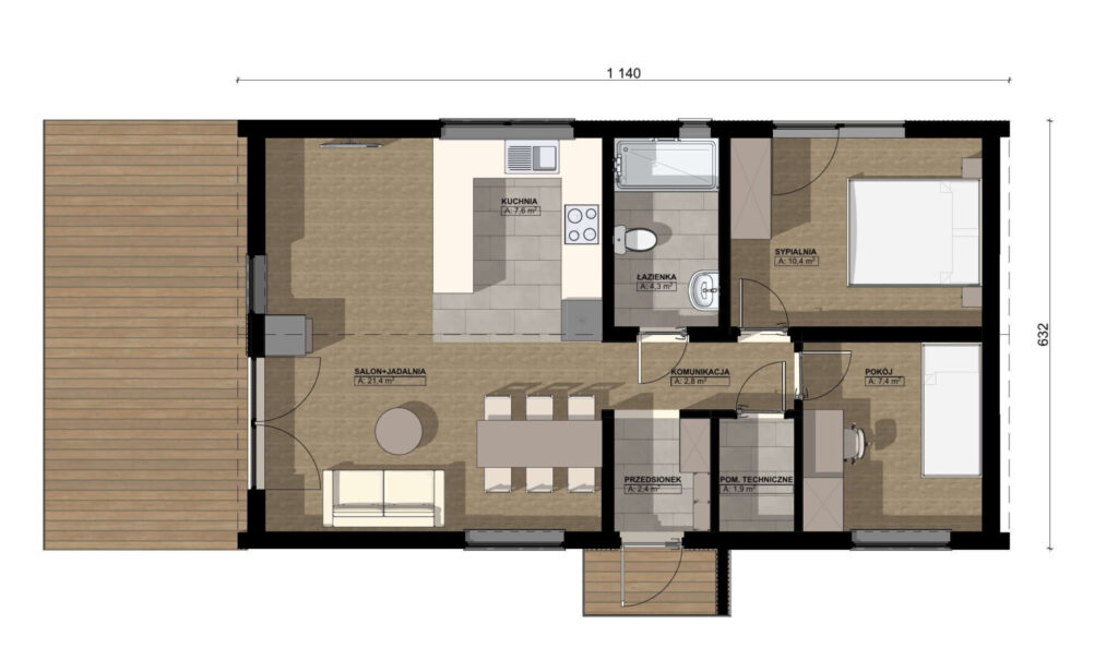stodoła 70m2 rzut parteru